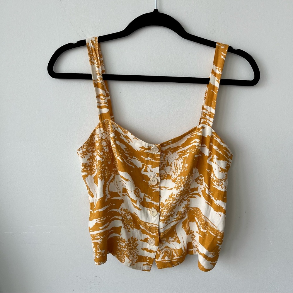 Reformation Mustard and White Tank Top